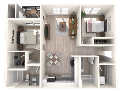 South Ridge Apartments West 2 Bed B Floor Plan